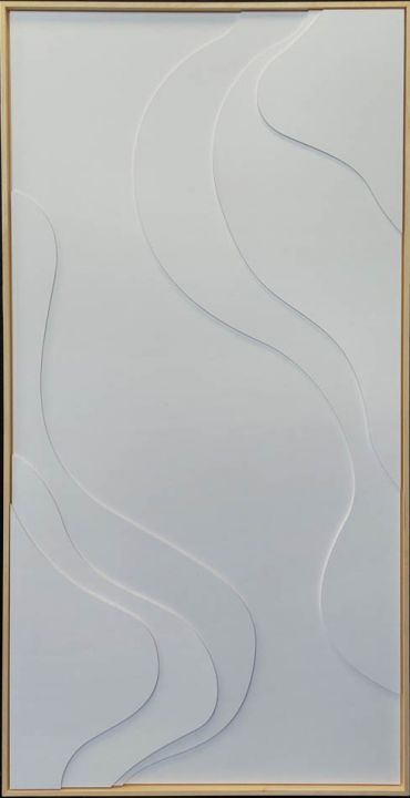 Schilderij Un Ensemble De Formes Organiques II (blanke relieflijst)B98 x H198 cm
