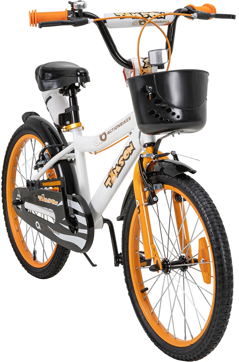 Actionbikes Kinderfahrrad Timson 20 Zoll, V-Brake-Bremsen, höhenverstellbar, Fahrradständer, Korb