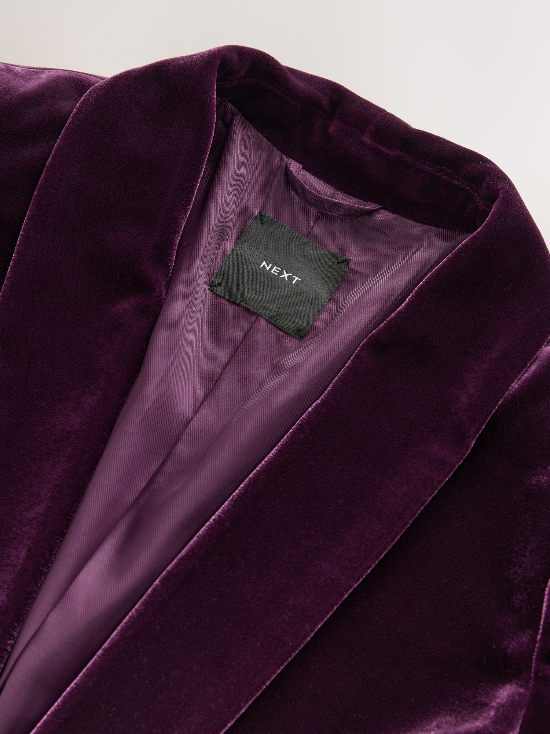Bordeauxrood - Fluwelen blazer met enkele rij knopen