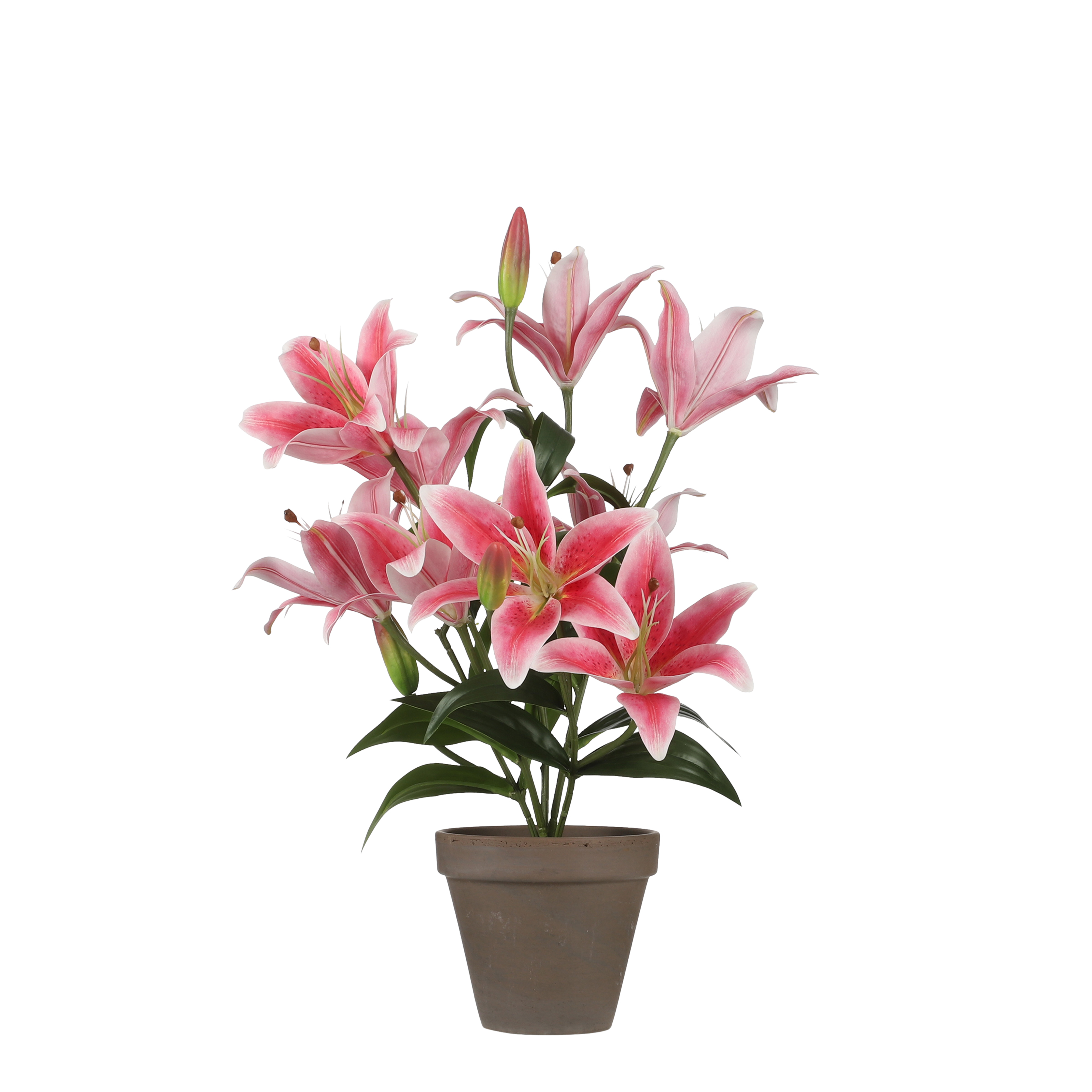 Mica decorations - lis tigré artificielle fuchsia en pot h47