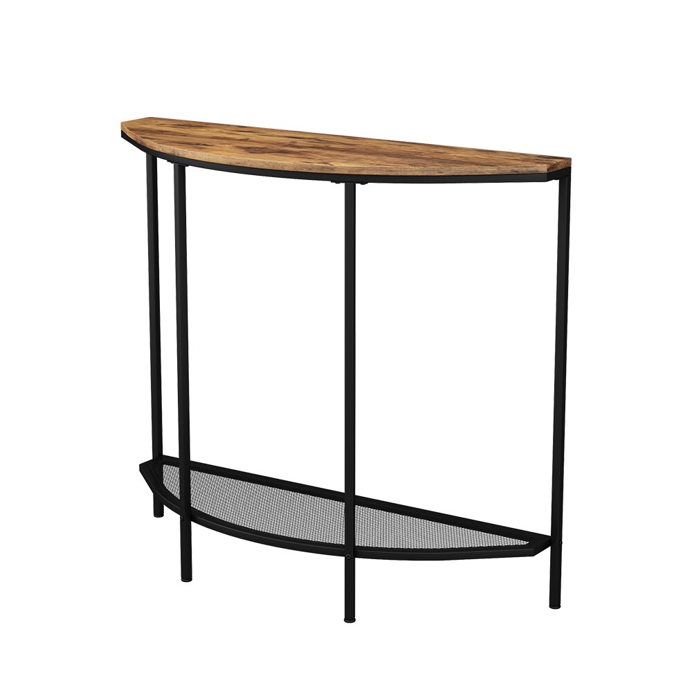Vicco Wohnzimmertisch Fyrk Eiche Schwarz 92 x 81,5 cm mit offener Ablage