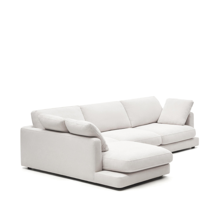 Kave Home Gala 4-zits bank met chaise longue links wit