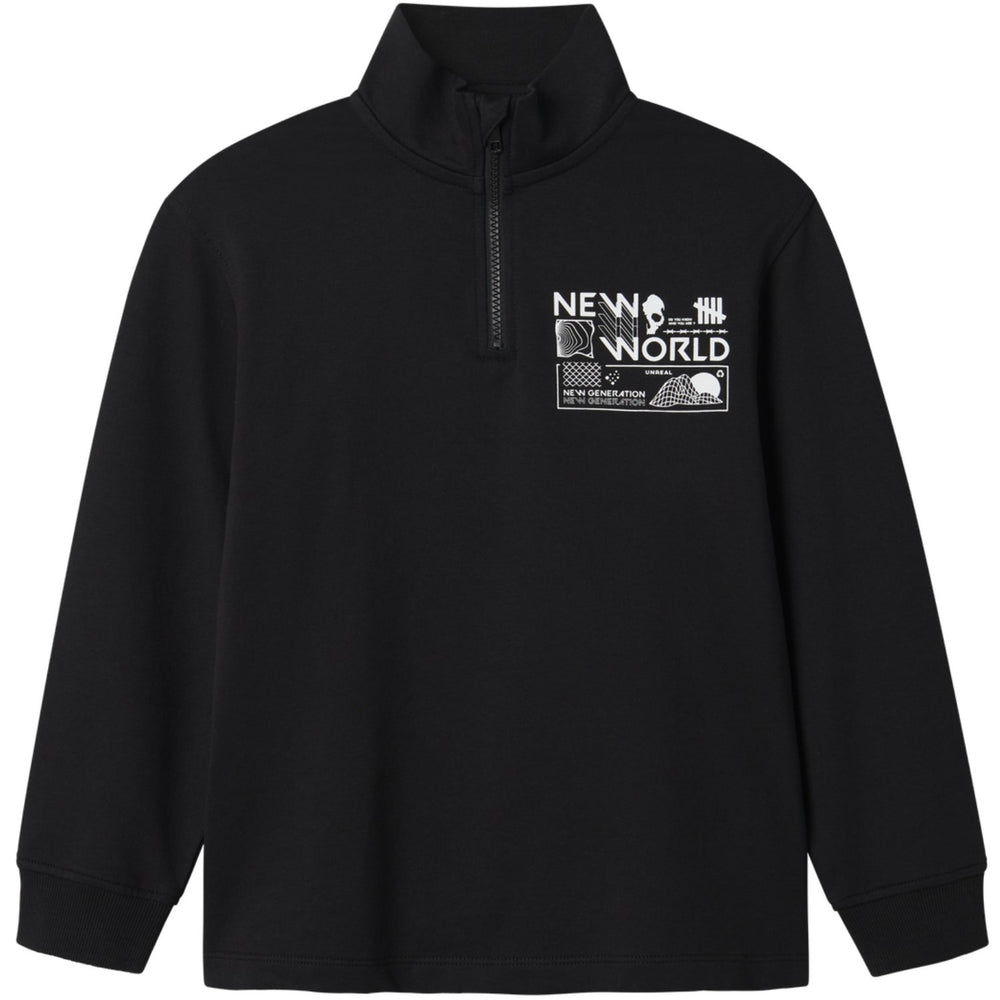 Køb Name It Black Nkmkimba Ls Nreg Half Zip Sweat Unb