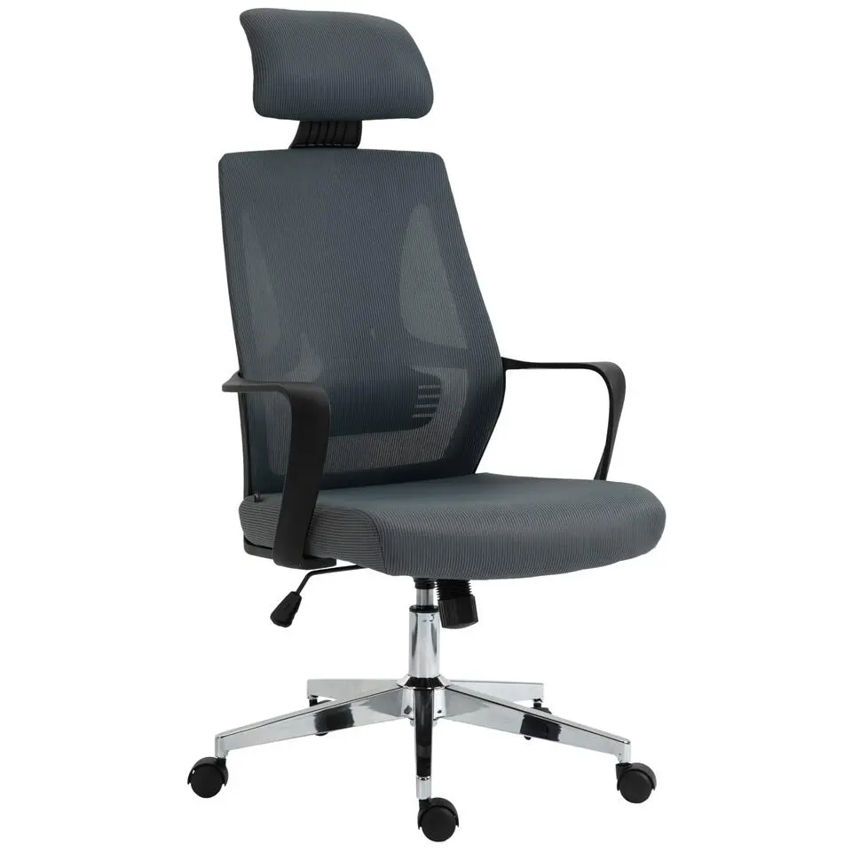 CLP Bureaustoel Kanab chroom Frame - Stof - grijs