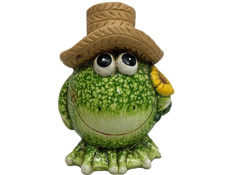 Dameco Dekofigur Frosch mit Blume 8.5 cm Dekofrosch