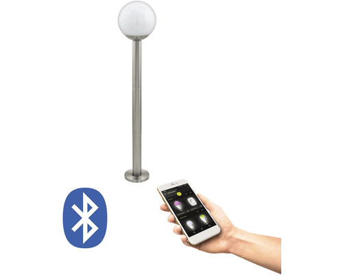 LED-buitenvloerlamp IP44 9W 806 lm 3000 K warm wit Nisia Crosslink roestvrij staal/wit H 980 mm