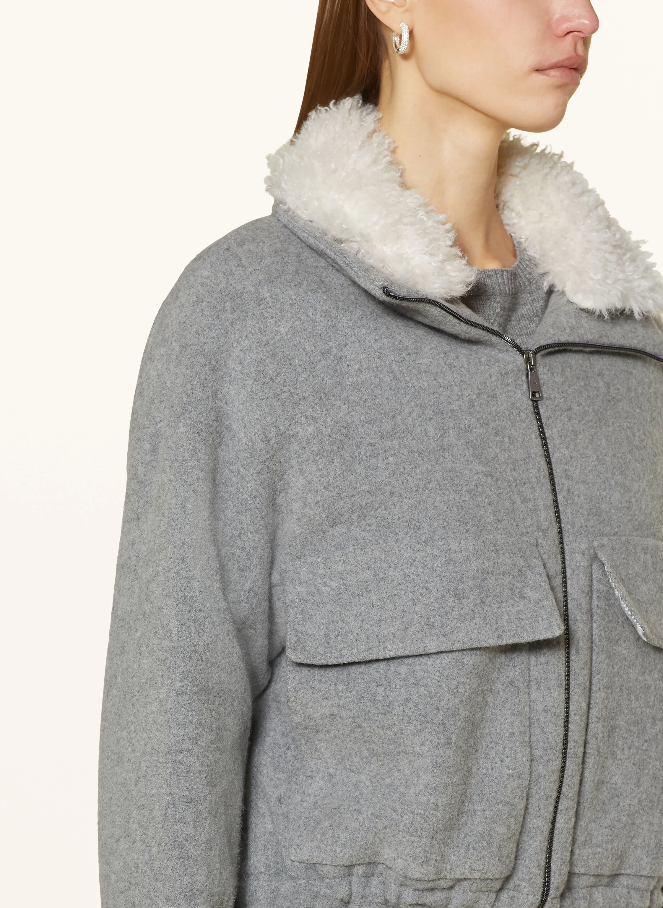 LUISA CERANO Kastenjacke mit abnehmbarem Kunstfell