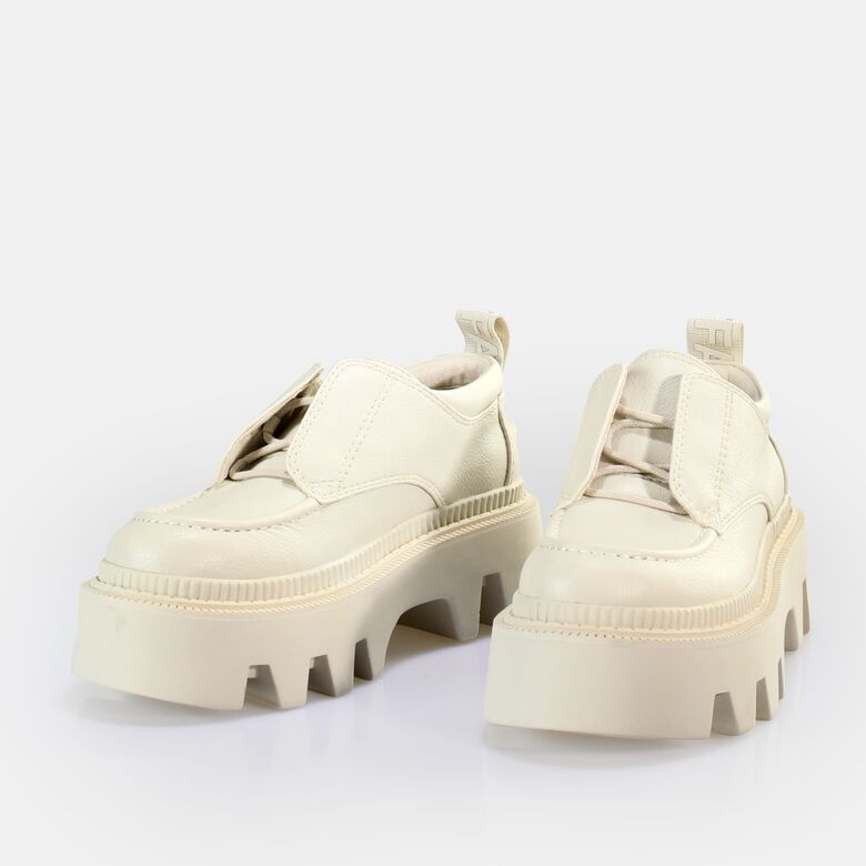 Flora Laceup LO Chaussures basses vegan, crème