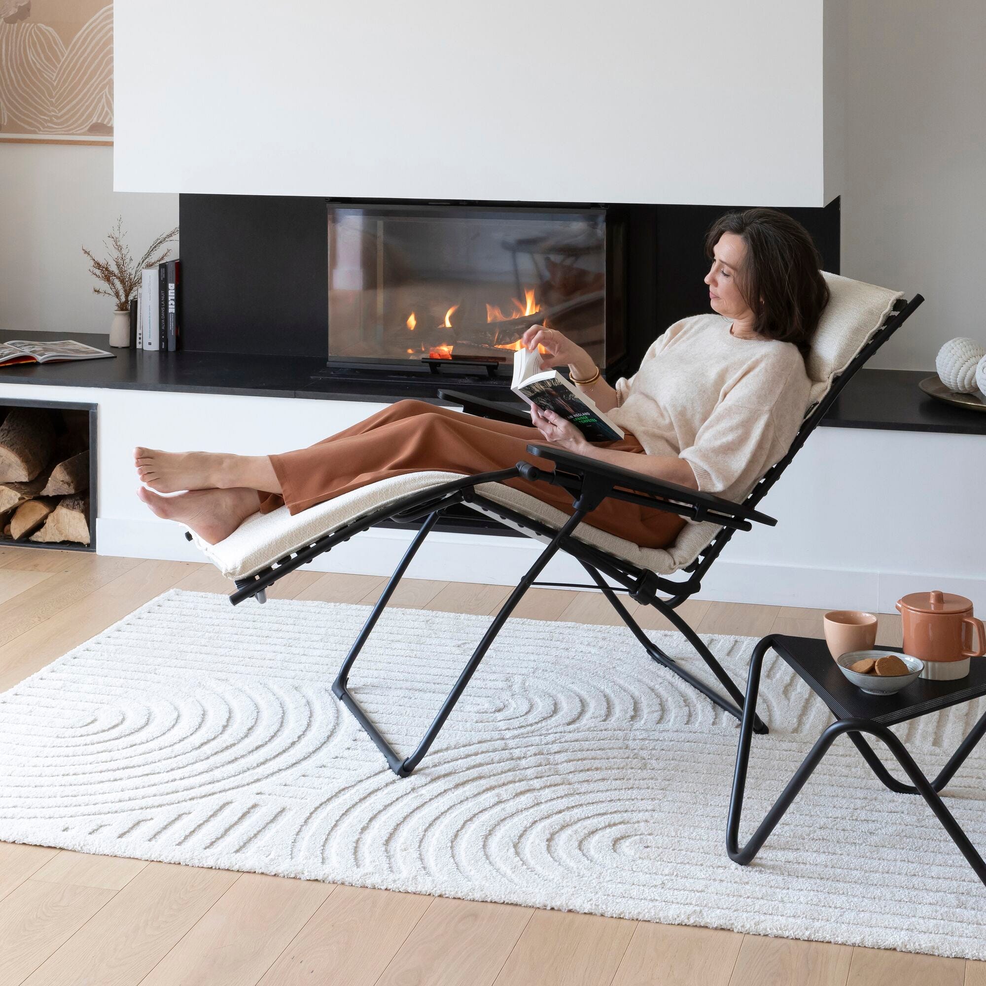 Gepolsterte Zero-Gravity-Relaxliege Bayanne Niksen Creme
