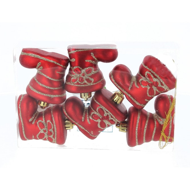 Baumhänger Nikolausstiefel - 7,5 cm - 6 Stück