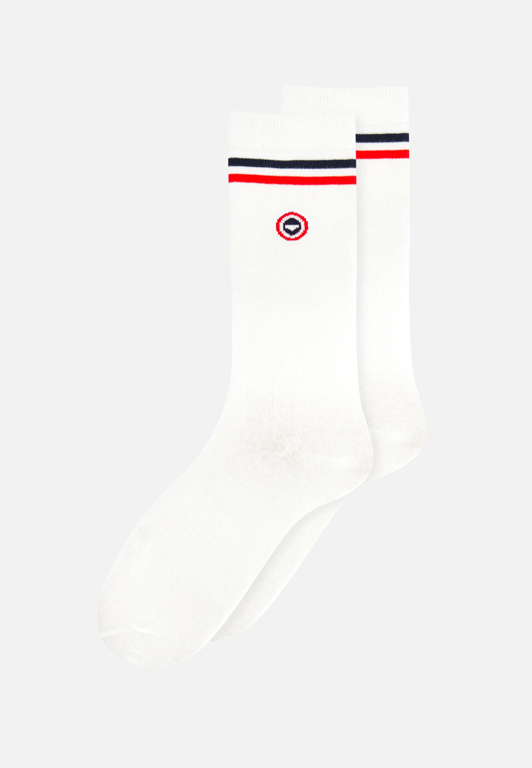 Chaussettes mi-hautes en coton-Lucas Drapeau Blanc