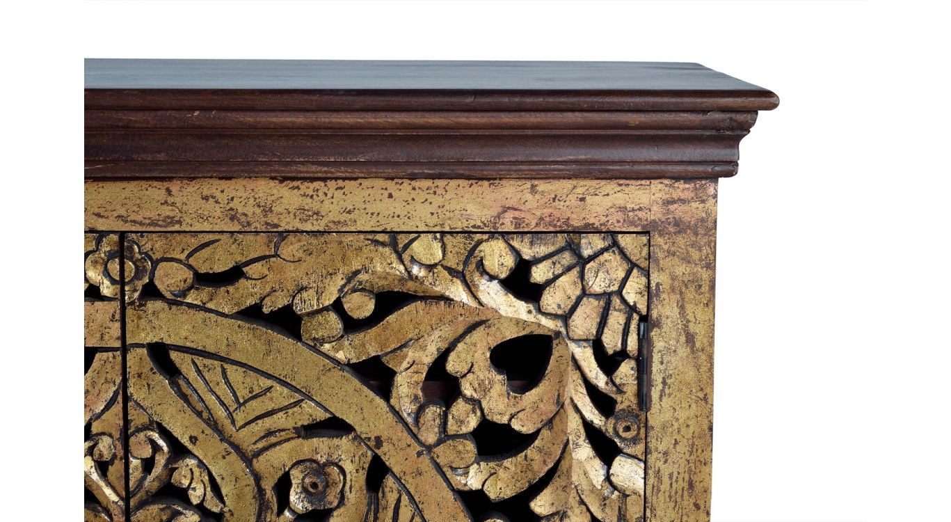 Bahut bois marron 180x40x90cm