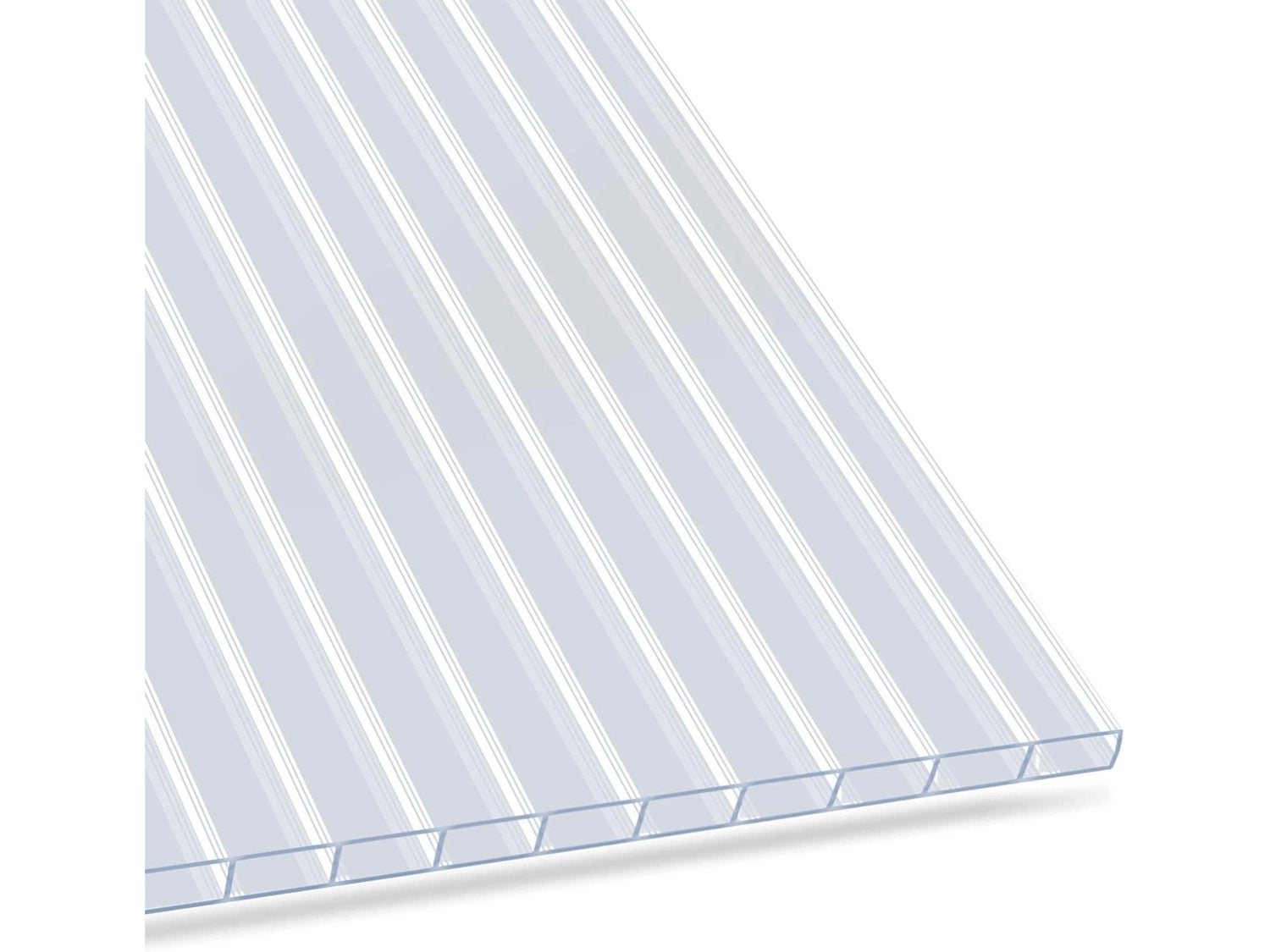 Dubbelwandige polycarbonaatplaat 60,5 x 121 cm transparant - meerwandige plaat voor kassen - 4 mm dik
