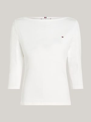 Camiseta Slim Fit com Decote Canoa