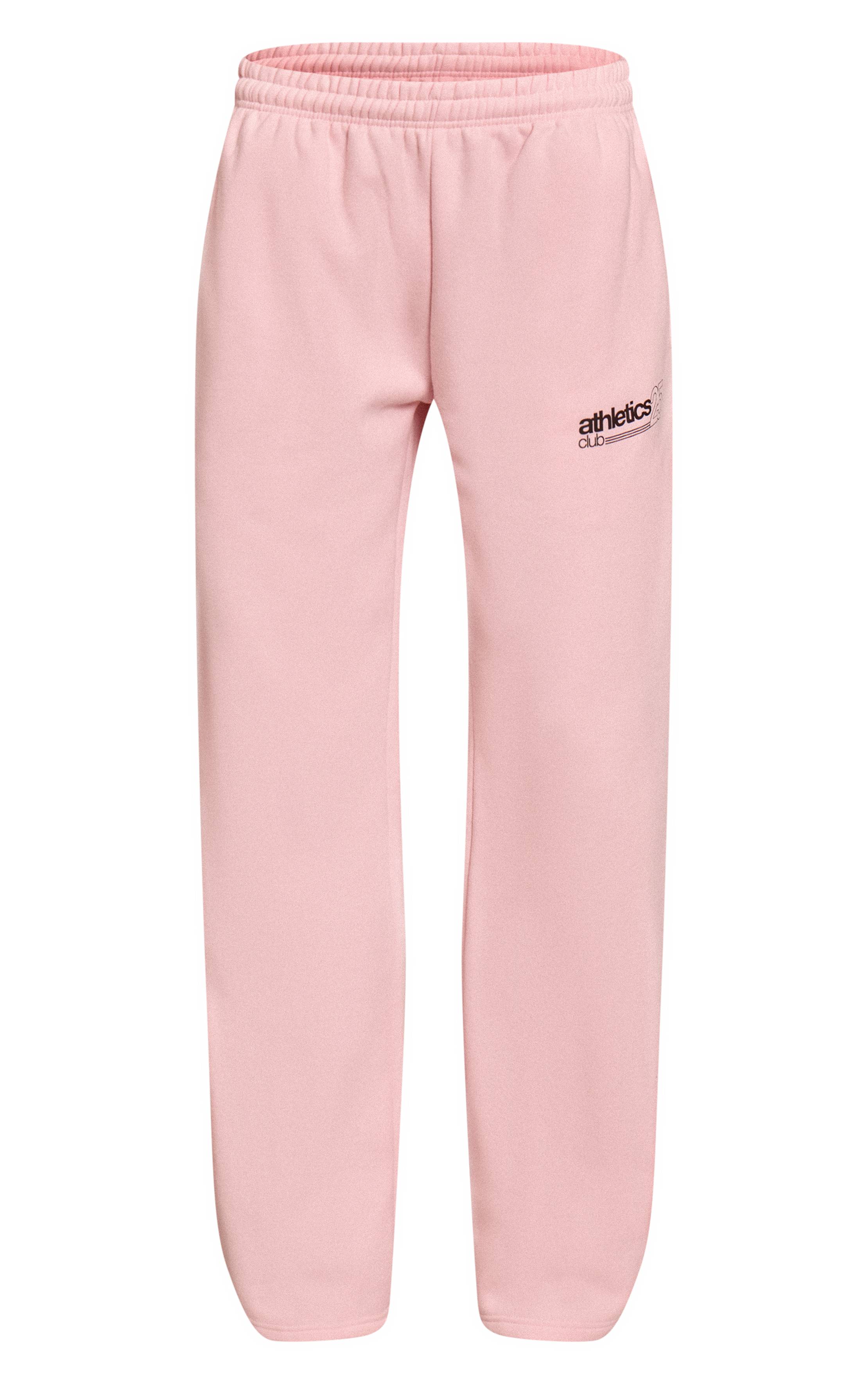 Rose Pantalon De Jogging Droit En Molleton De Coton Athletics 25