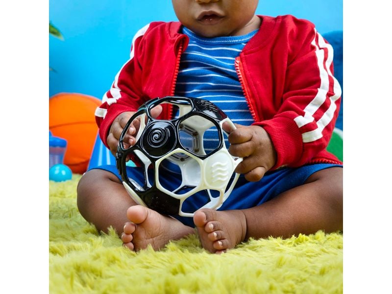 Oball Beschäftigungsspielzeug Fussball Schwarz/Weiss Fussballrassel für Kinder