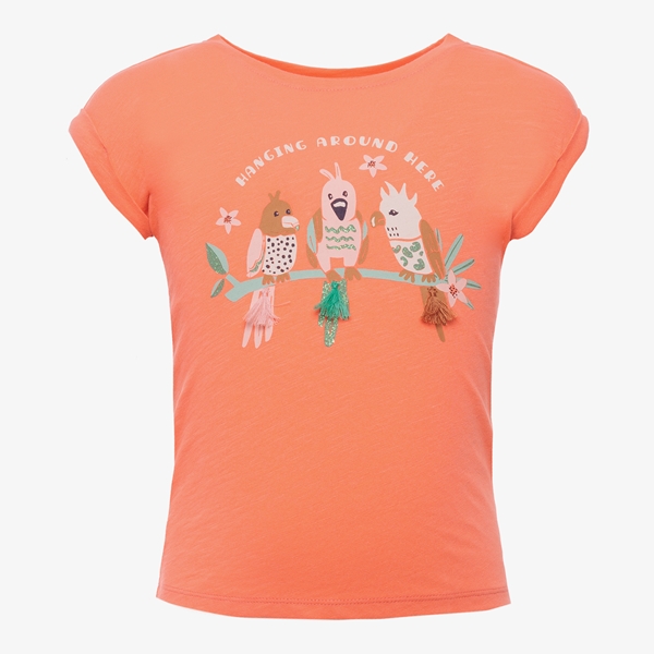 TwoDay meisjes T-shirt roze met vogeltjes