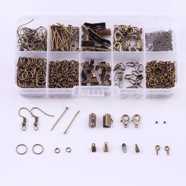 INF Antikke bronse øredobber Making Kit med smykker tang og funn  Model 1