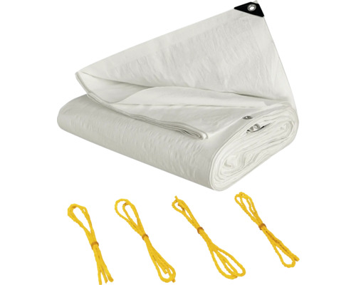 Geweven zeildoek 140 g wit 6 x 8 m