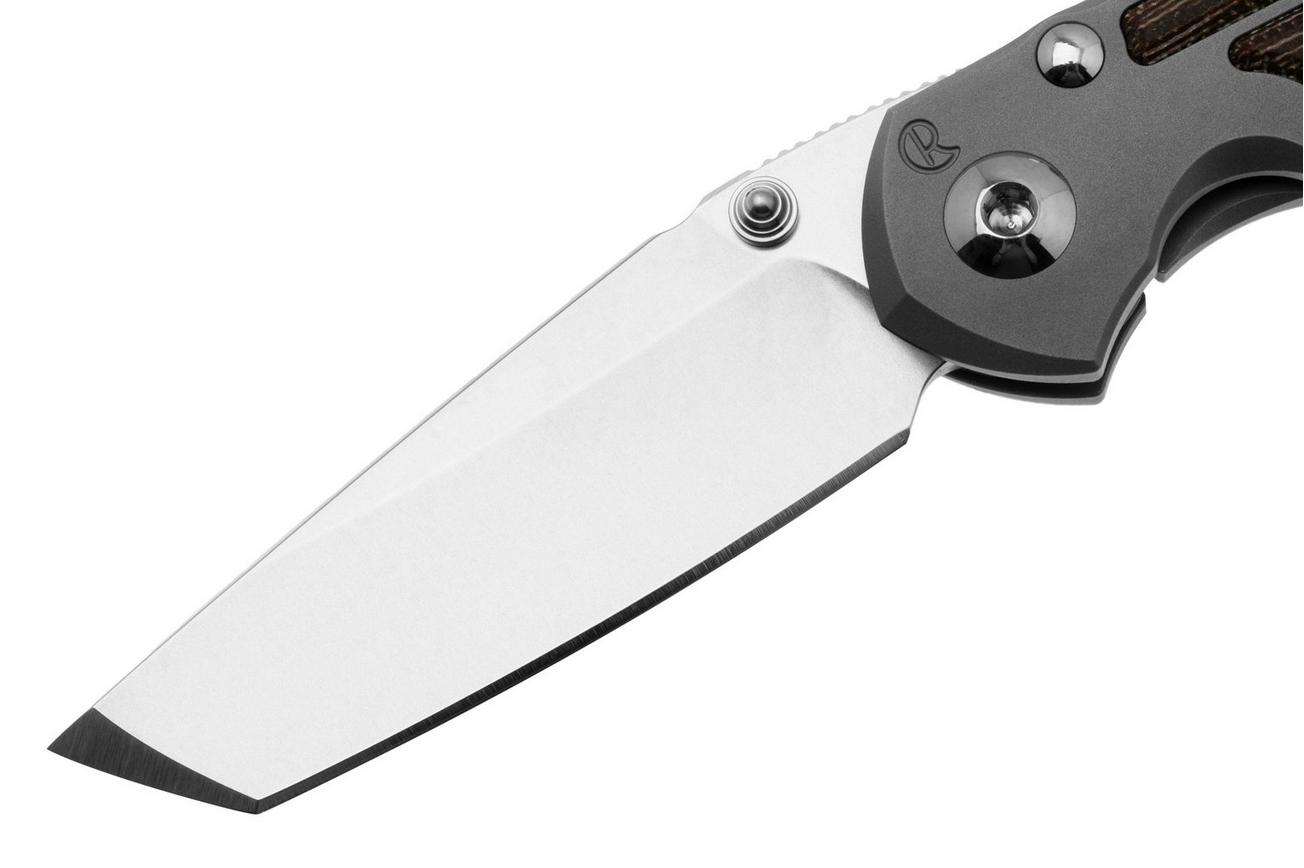 Chris Reeve Small Inkosi SIN-1134 CPM MagnaCut Tanto, Glass Blasted Titanium, Natural Canvas Micarta Inlay, zakmes