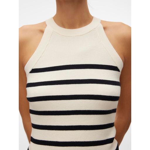 Vero Moda Saba Rib Top, Birch/Black, XS