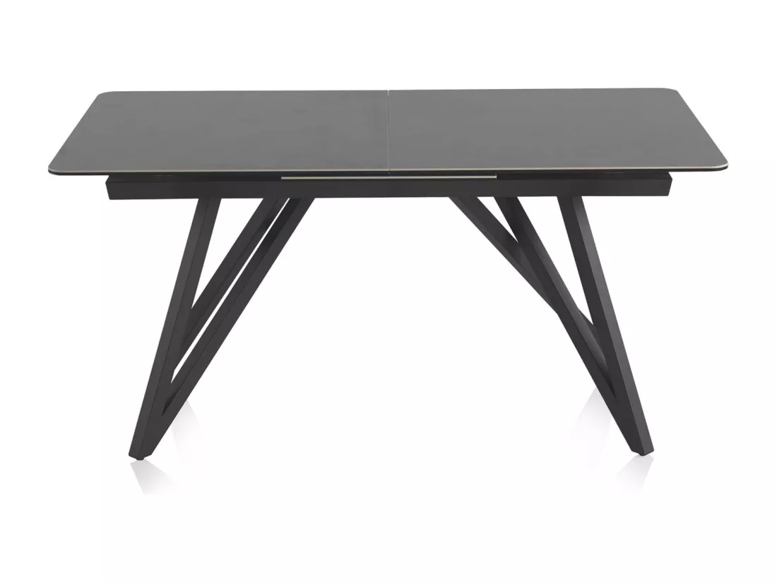 Table à rallonge en céramique grise avec pieds en métal 160/210x91