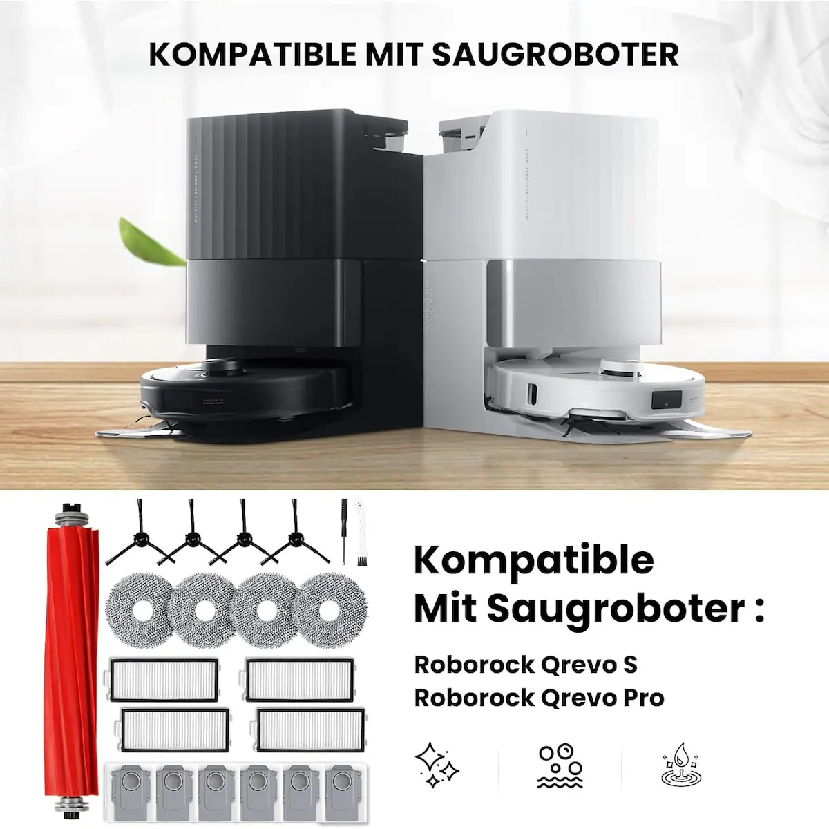 Tilbehør til robotstøvsuger, Roborock Qrevo S / Qrevo Pro