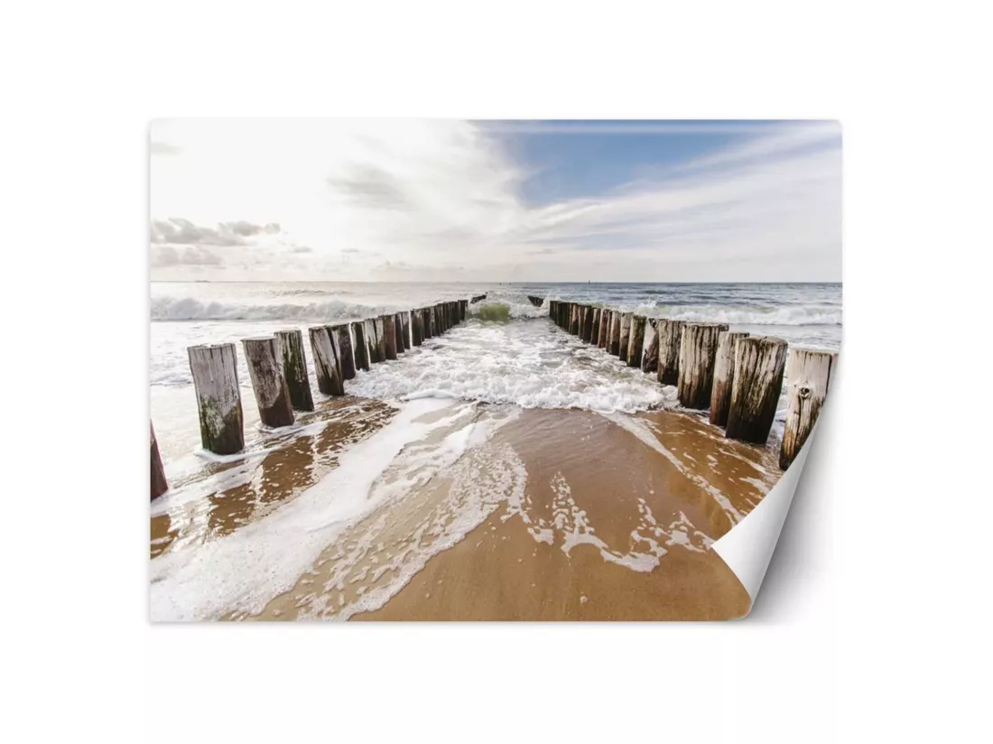 Papier peint brise-lames en bord de mer - 350 x 245 cm