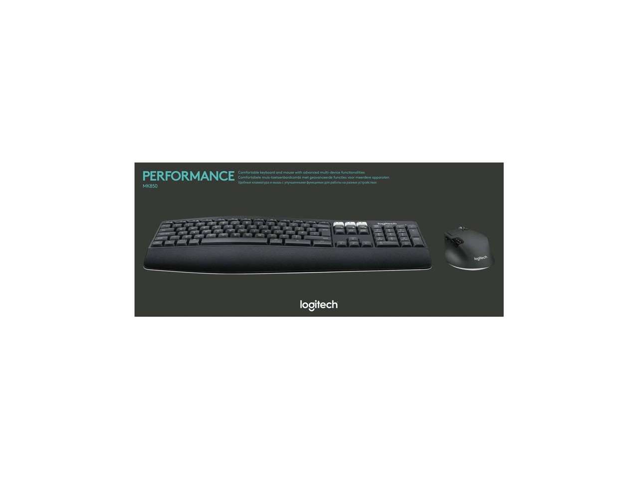 Logitech - MK850 Wireless Keyboard and Mouse Combo NORDIC + Brio 100 Full HD Webcam - Graphite
