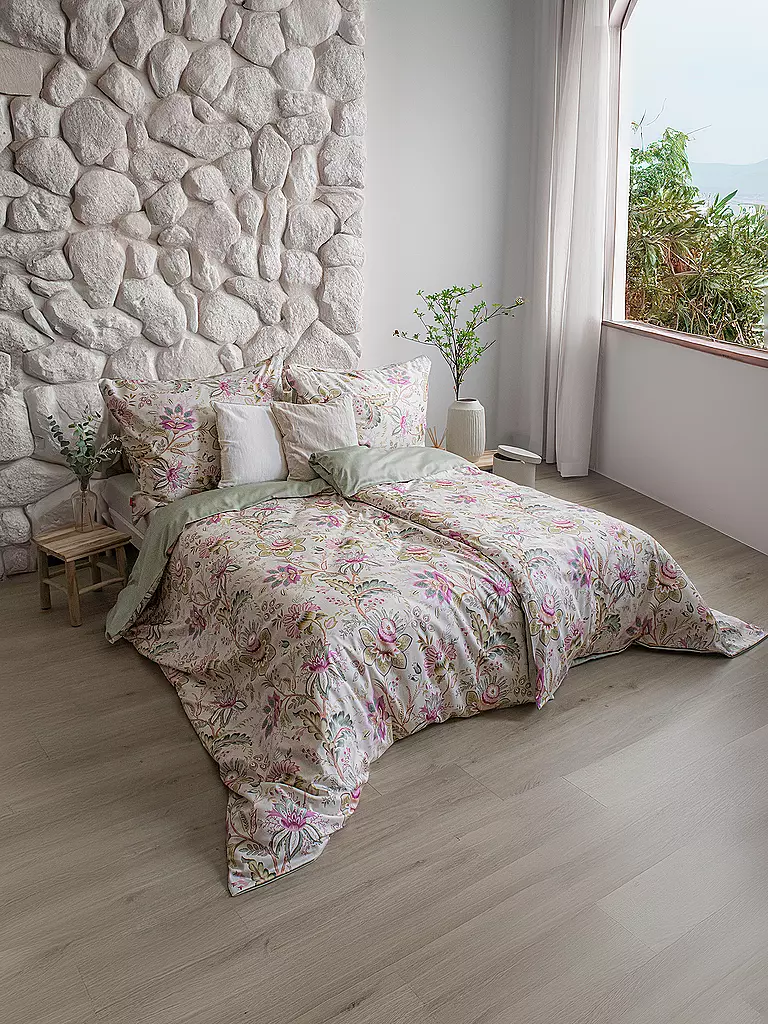 FLEURESSE Satin Bettwäsche 70x90cm/140x200cm MAROKKO Malve beere