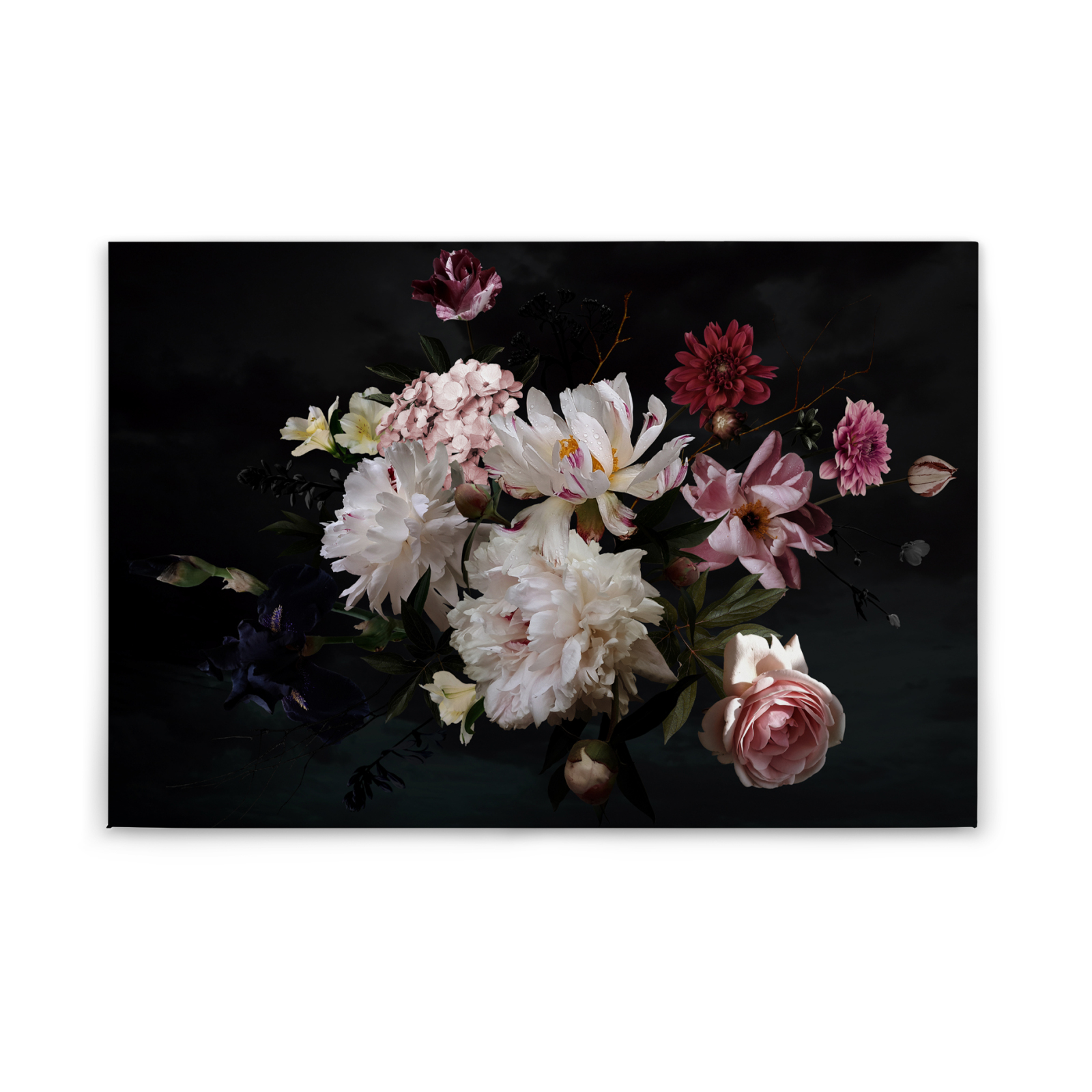 Leinwandbild BLUMEN - rosa-gelb - 90x60 cm