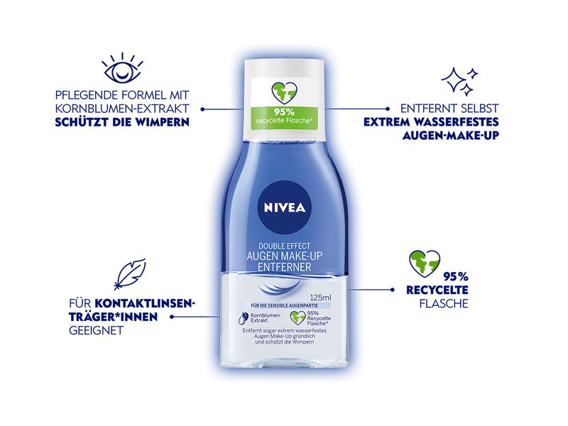 NIVEA Augen Make-up Entferner 125 ml Make-up Entferner für wasserfestes Make‑up