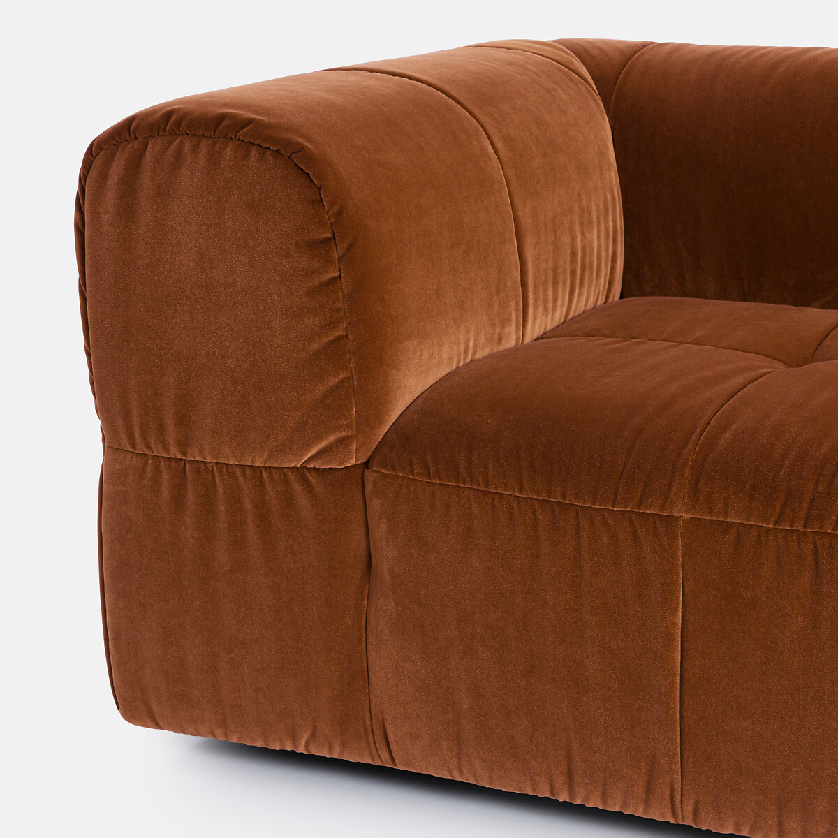 LA REDOUTE INTERIEURS<br>Veludo superior reto de 3 lugares, LIZZY
