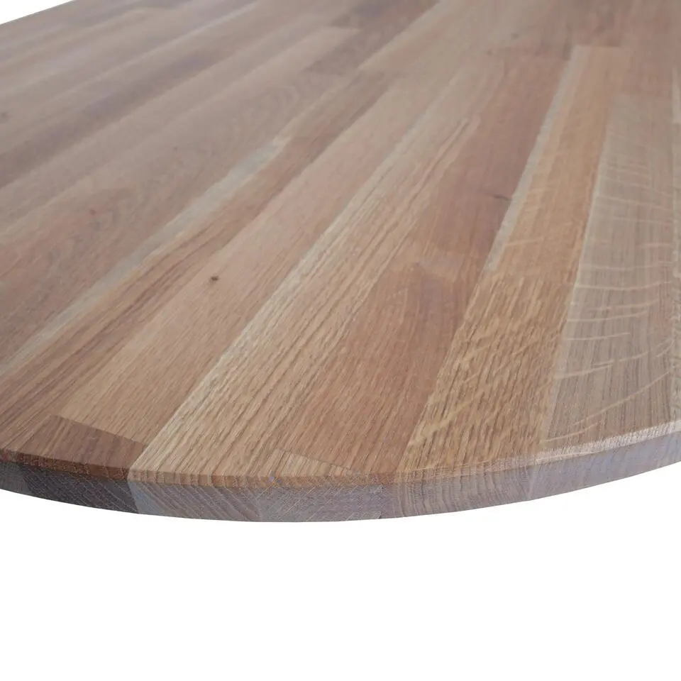 WOOOD Tablo Tafelblad Ovaal - Eiken - Grijze Olie - 220x2,4x90