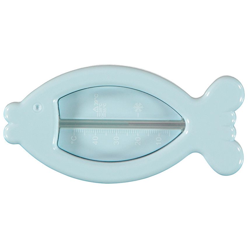 Thermomètre de bain forme poisson - Bleu - Ecru