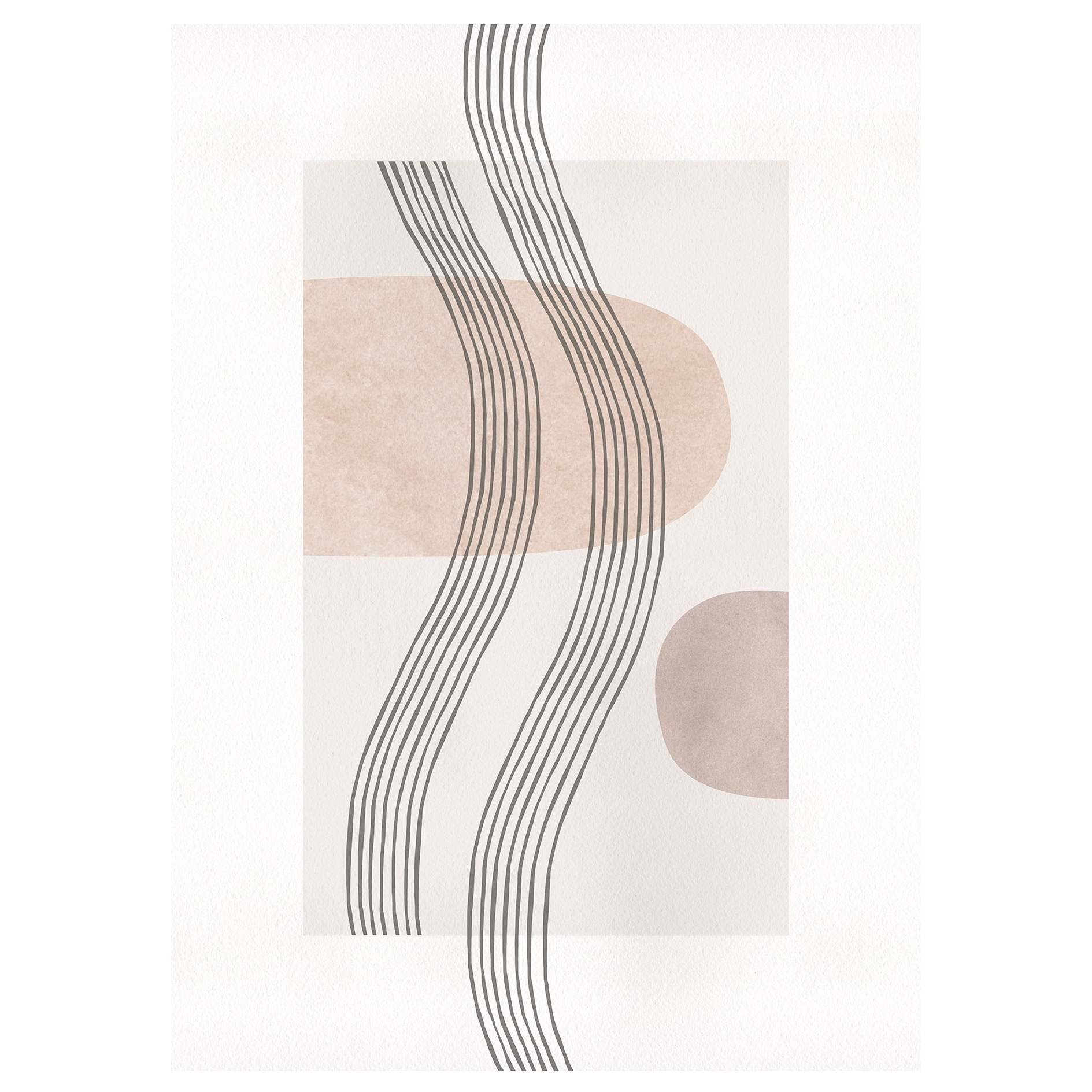 Wandbild LINE ART WAVES - pastell - 50x70 cm