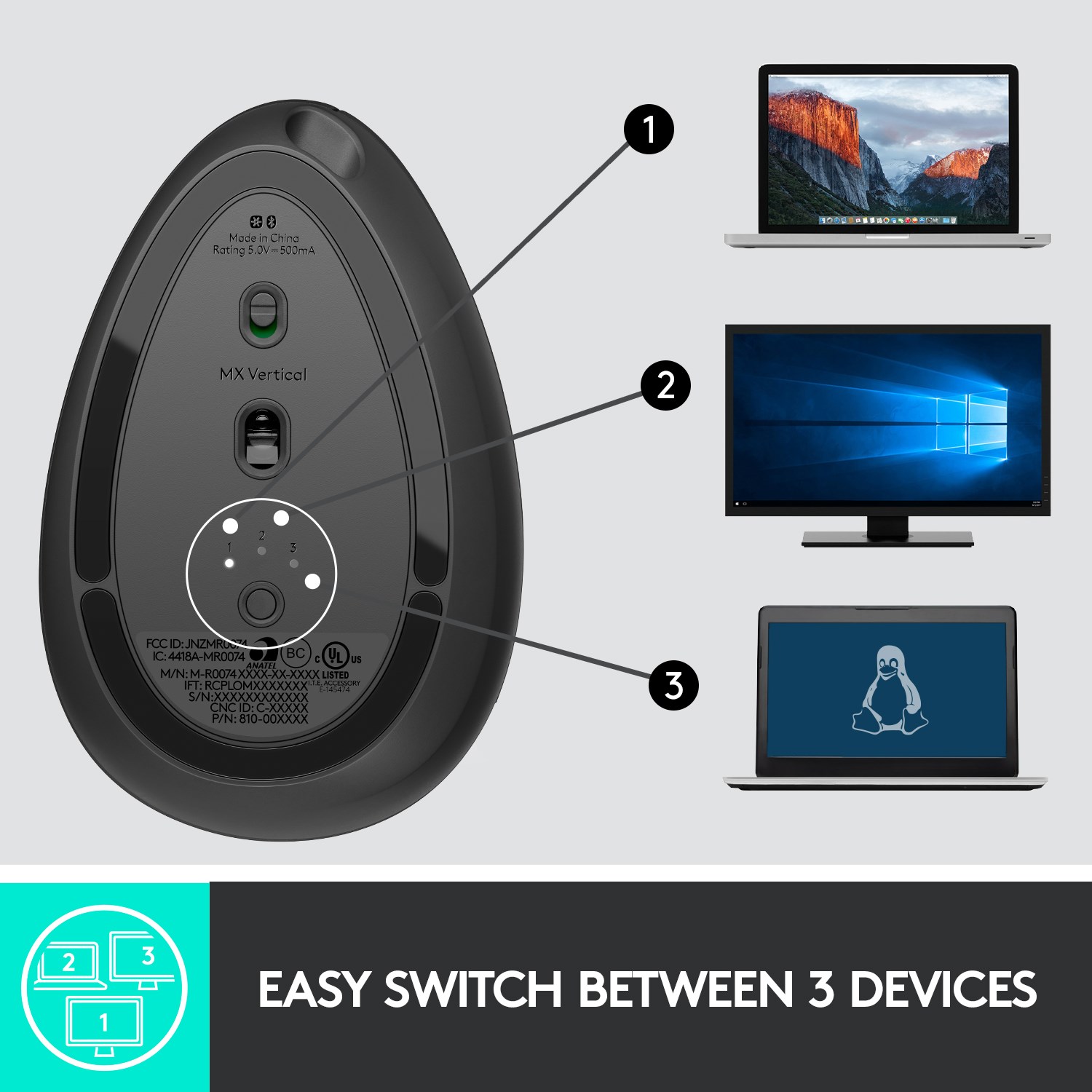Logitech MX Vertical Trådløs datamus