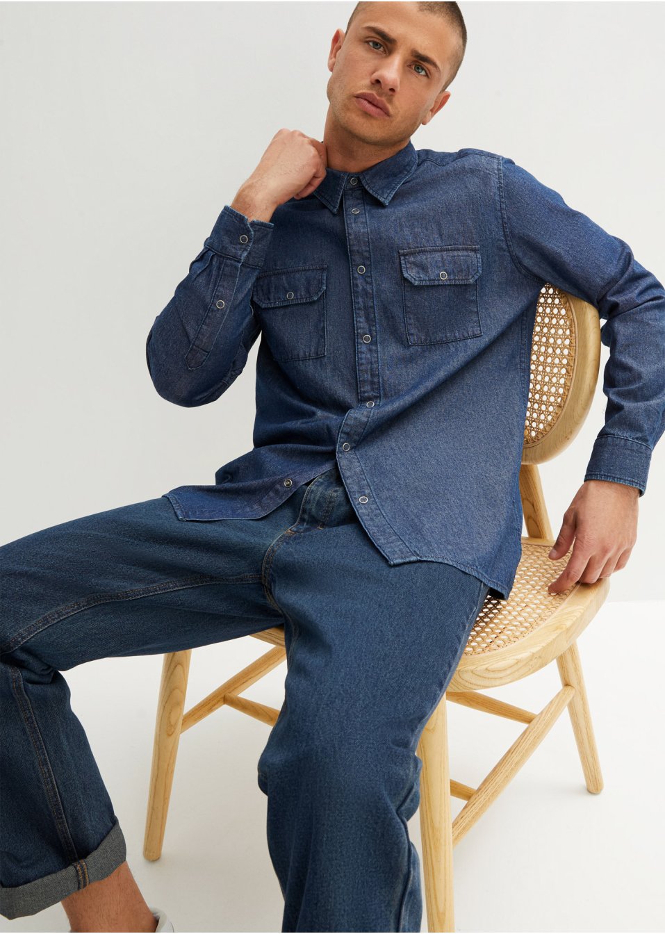 Chemise en jean, manches longues