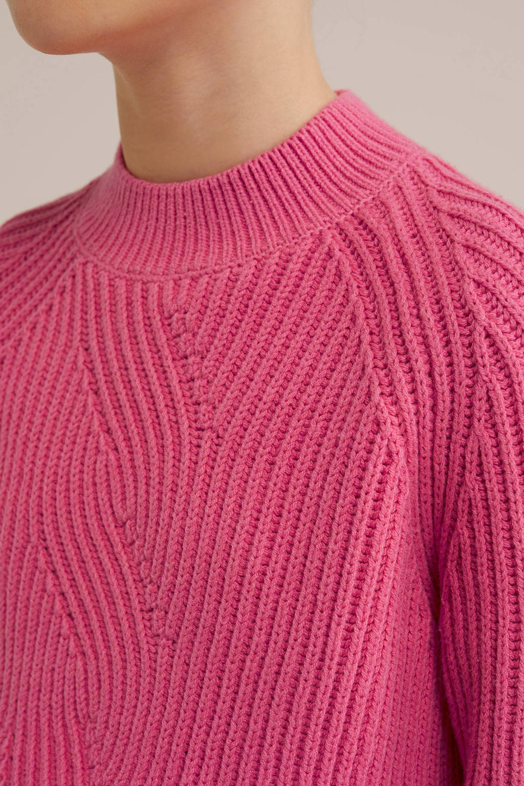 WE Fashion gebreide trui roze