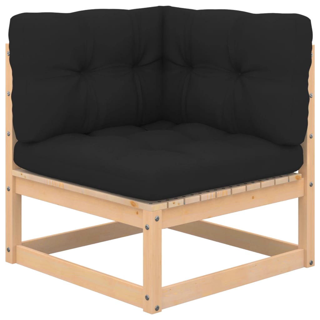 Salon de jardin meuble d'extérieur ensemble de mobilier 6 pièces avec coussins bois de pin massif