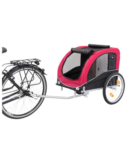 Trixie Fietskar - Hondenfietskar - 75x86x80\/145 cm Zwart Rood Tot 30 Kg Large