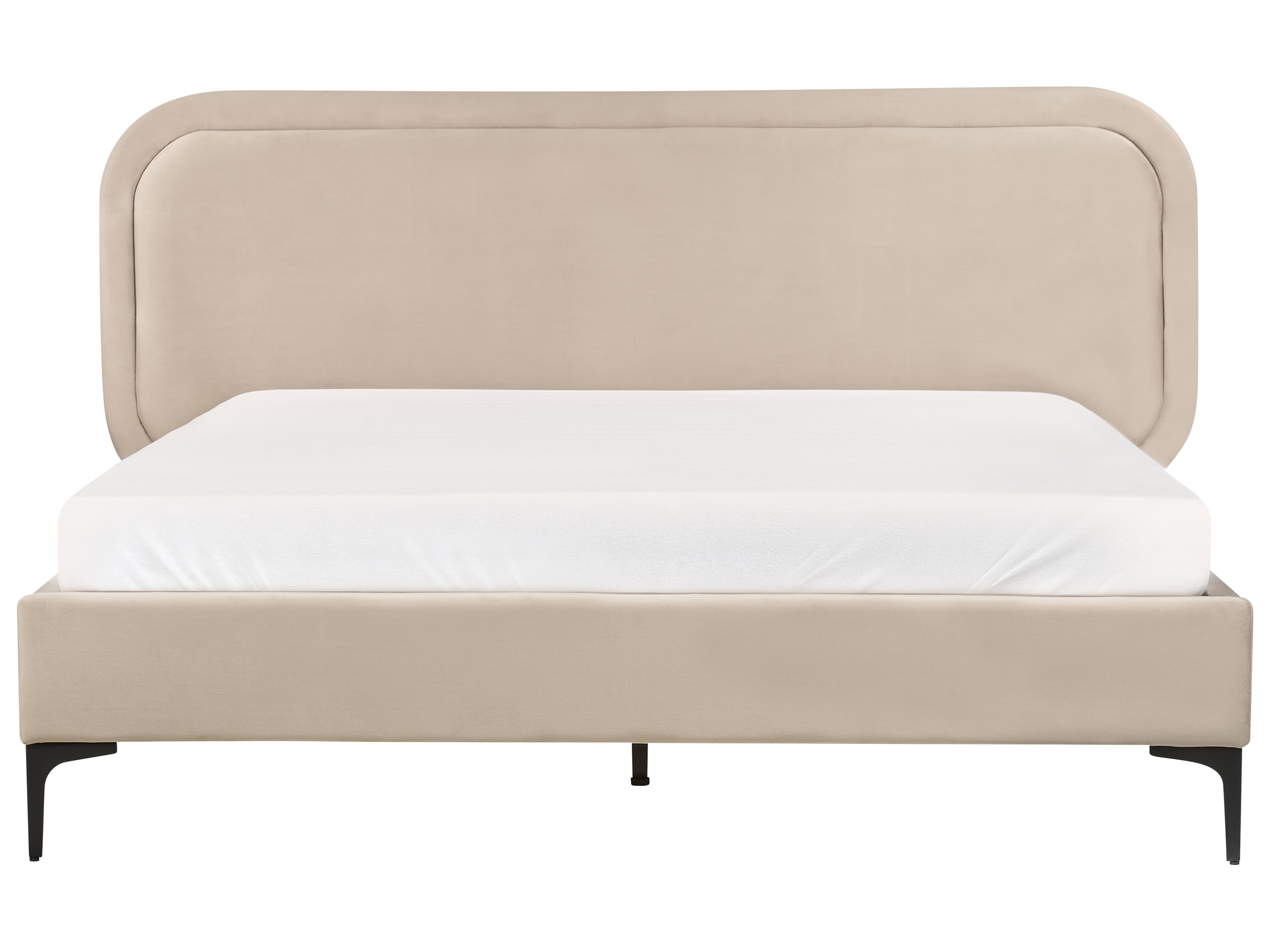 Bed Fluweel SUZETTE 140 x 200 cm Beige