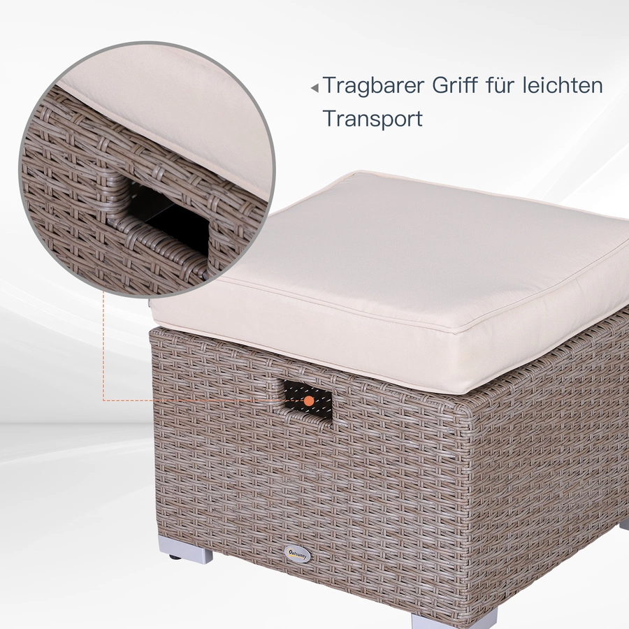 Outsunny Rattan Gartensitzgruppe als 6-teiliges Set creme