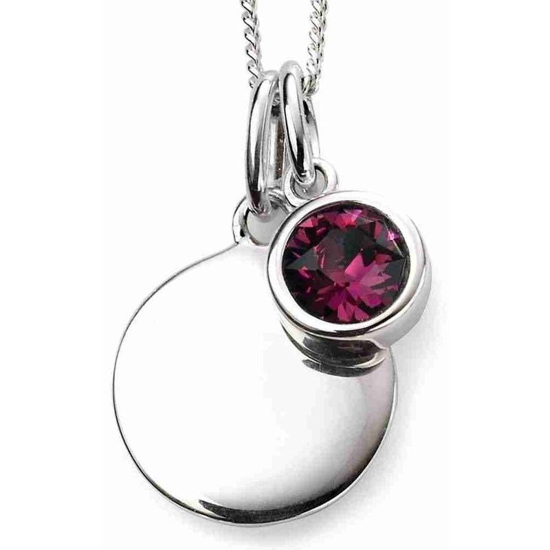 Collier anniversaire pierre de février en argent 925/1000