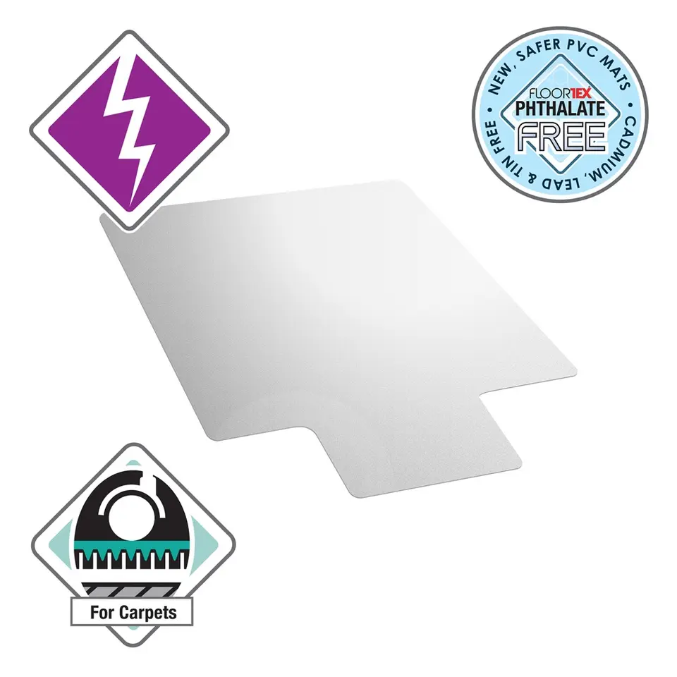 Vloerbeschermer met uitsparing - Antistatisch PVC - Tapijt - 90x120 cm