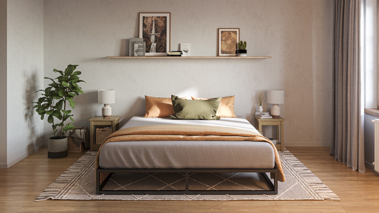 Original Metalen Bed zwart