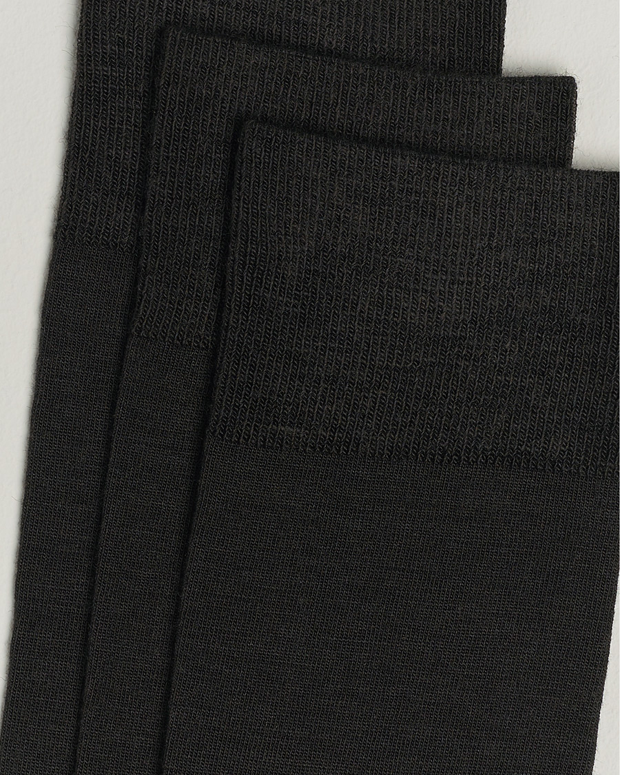 Amanda Christensen 3-Pack Icon Wool/Cotton Socks Dark Brown