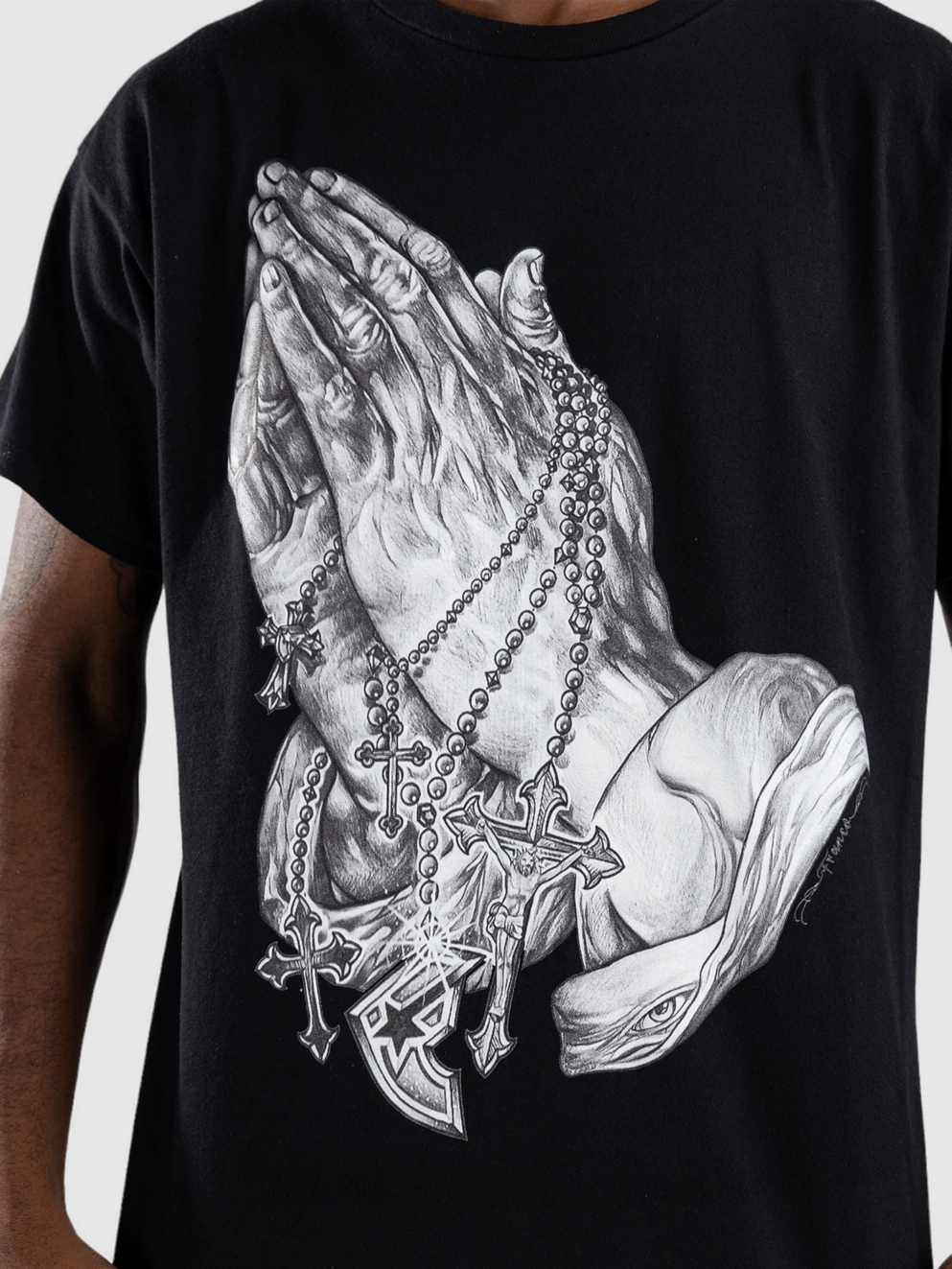 Famous Stars And Straps Praying Hands T-Shirt black