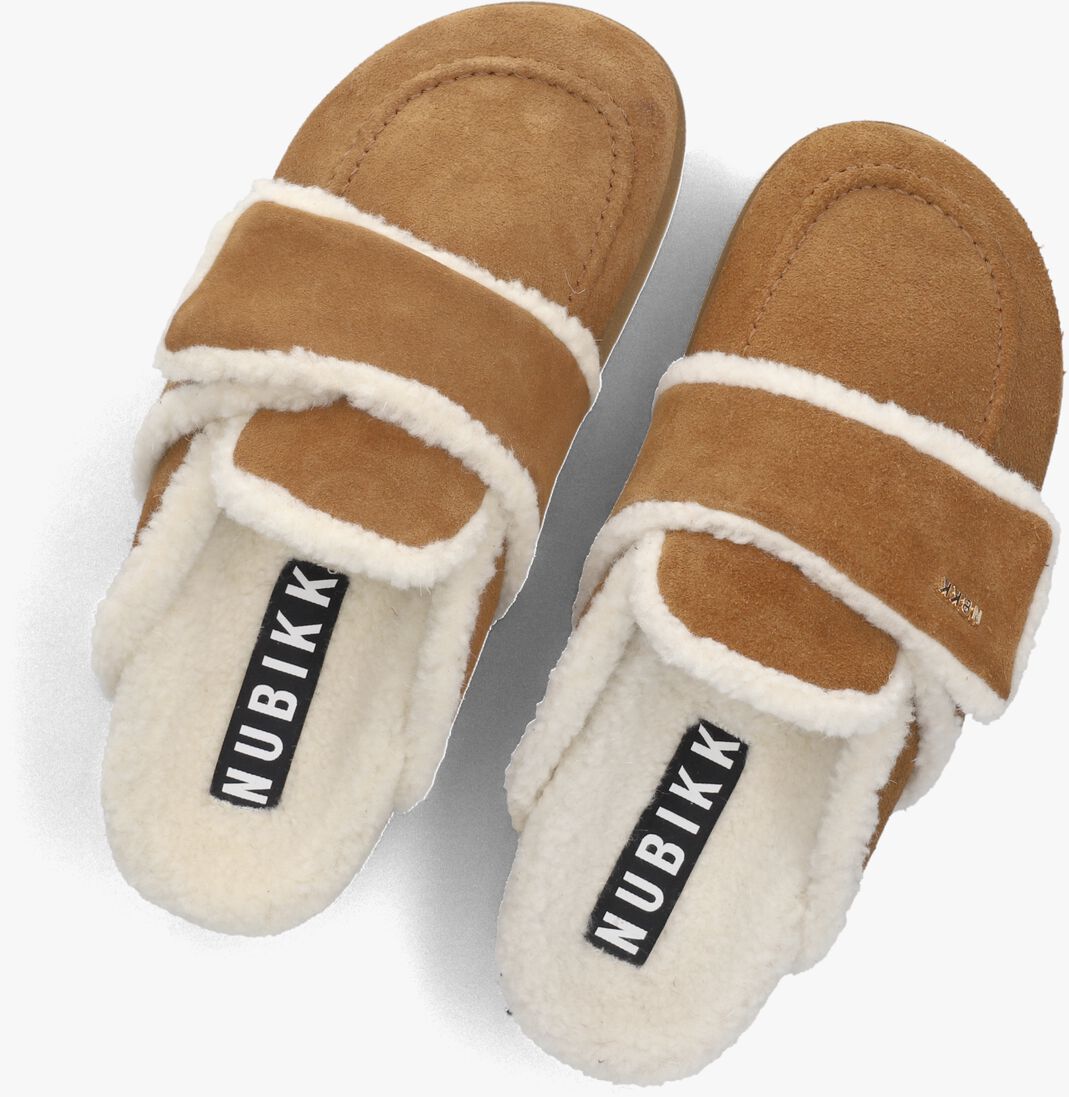 cognac nubikk instappers teddy fur