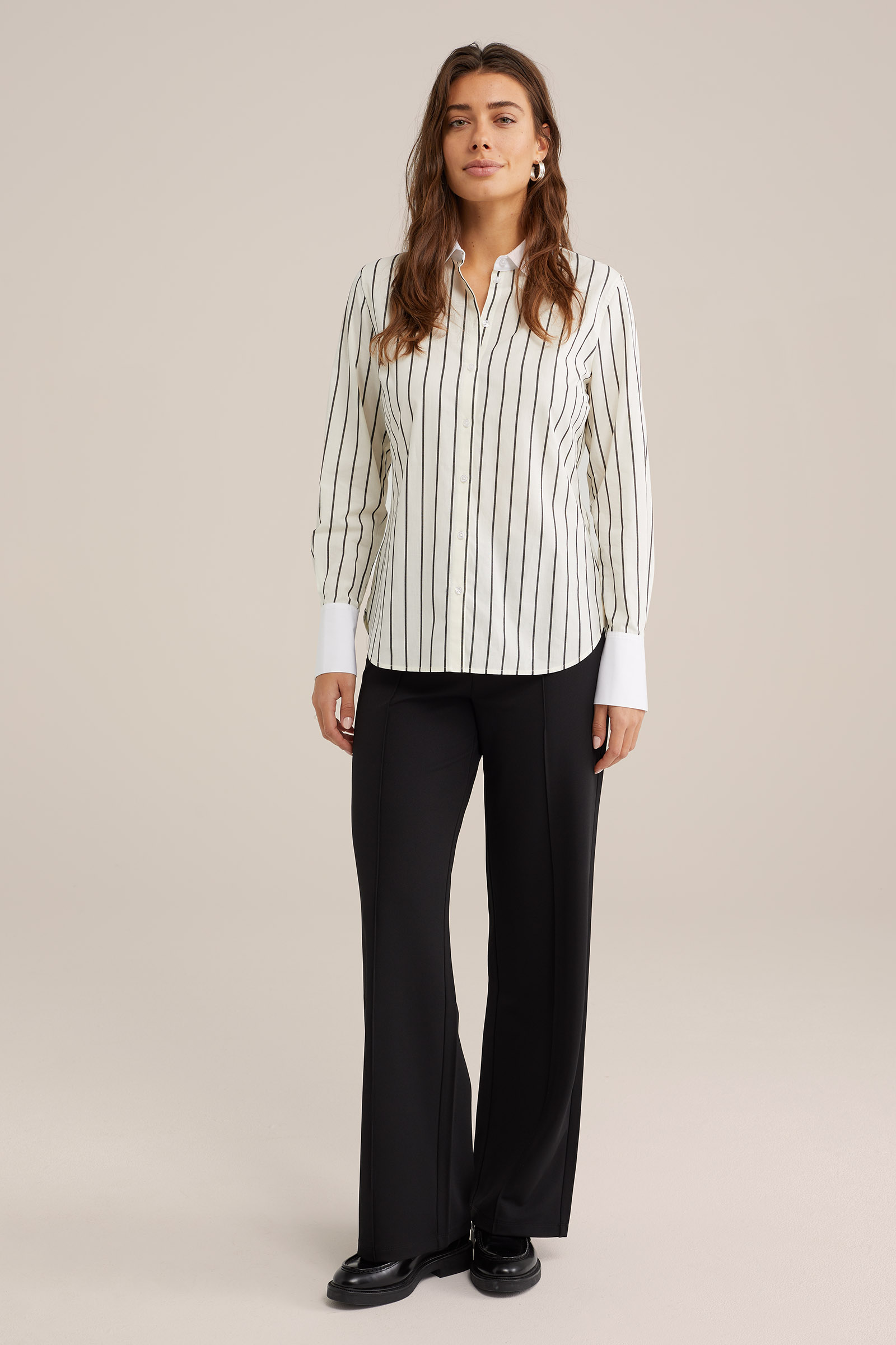 pantalon met stretch WE Fashion Zwart
